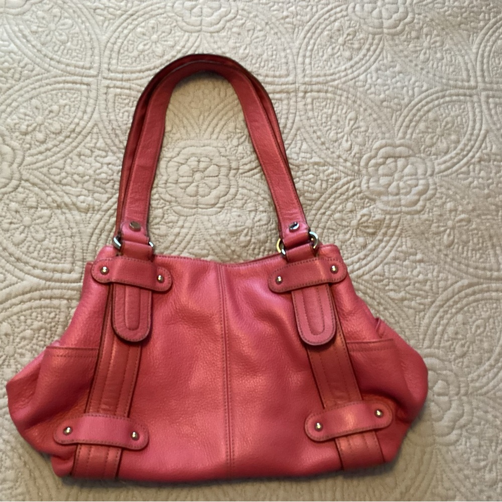 Womens Tignanello leather pink handbag. Very gently used